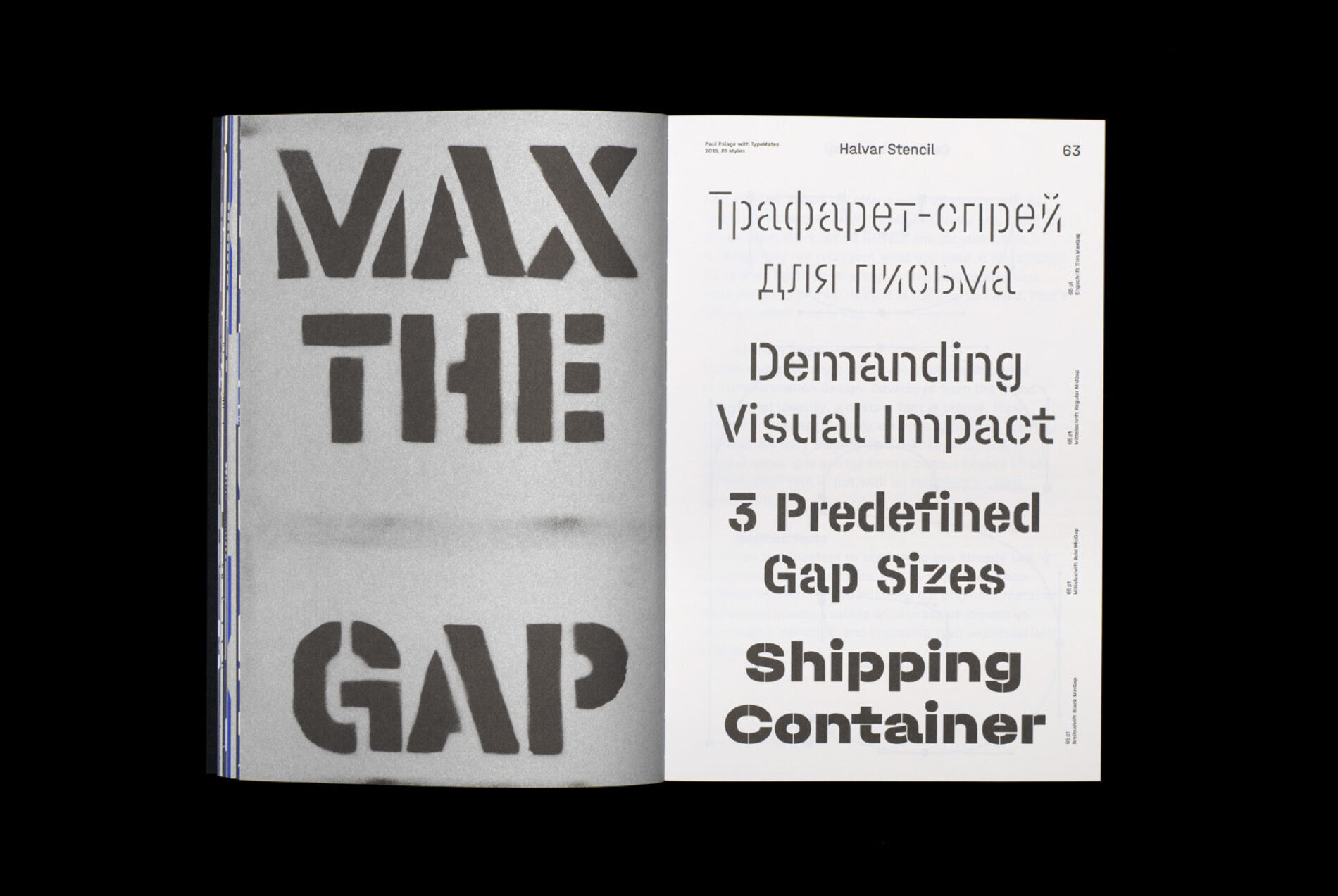 Type Mates printed Specimen Catalogue1 11 Halvar Stencil Typeface