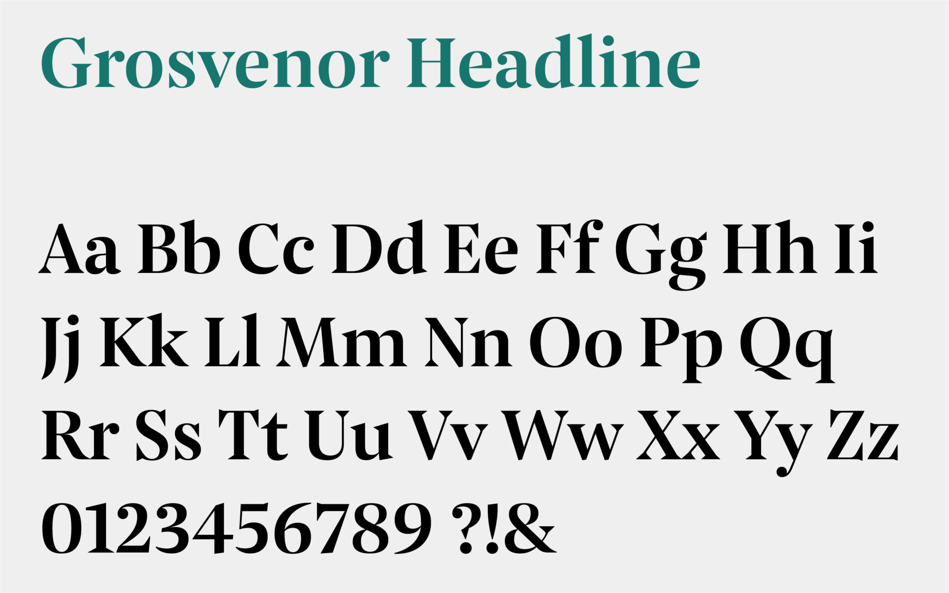 Typemates Grosvenor bespoke Typeface Custom Font Branding Serif Real Estate Business ball Terminals10
