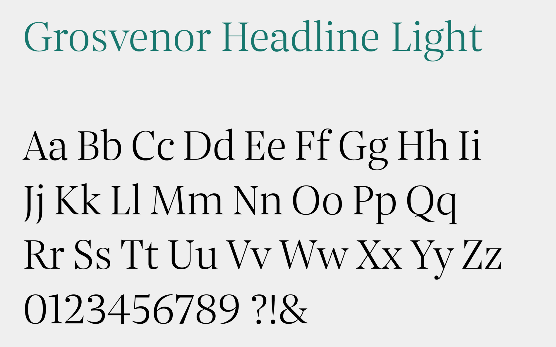 Typemates Grosvenor bespoke Typeface Custom Font Branding Serif Real Estate Business ball Terminals7