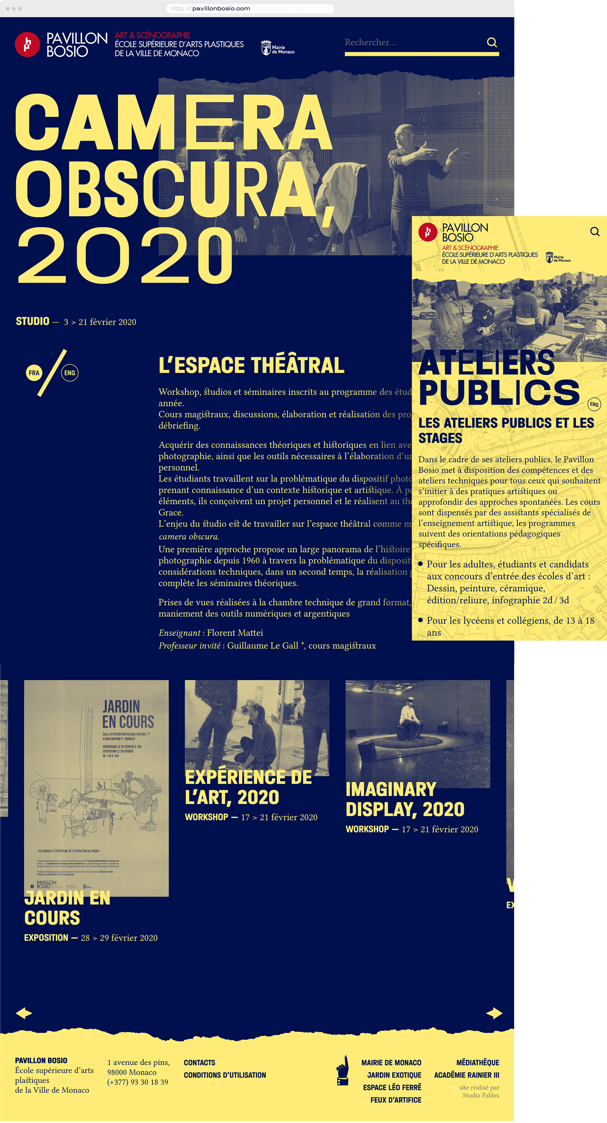 Type Mates Fonts In Use Pavillon Bosio Website Studio Fables 05 Halvar Variable Font