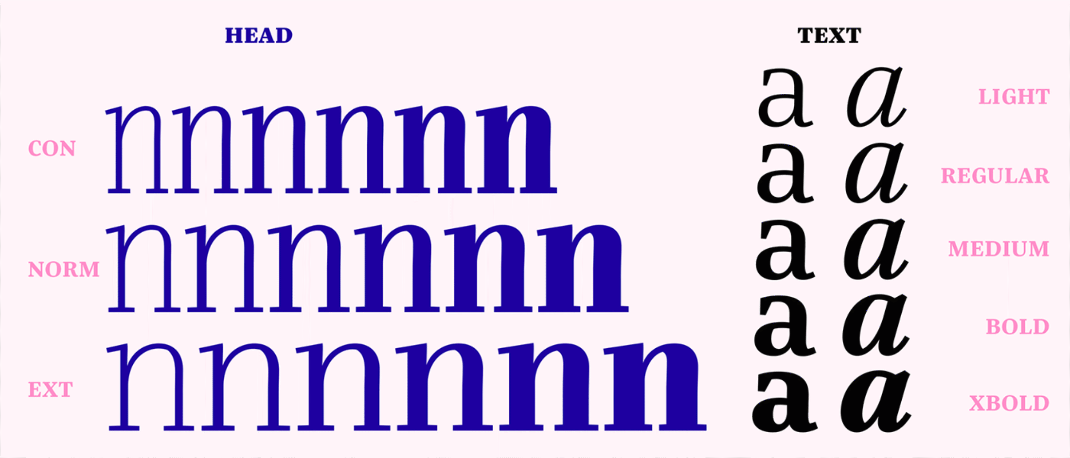 Type Mates Mona Franz Bridge Head Text Article 13 Styles Weights Schnitte Gewichte